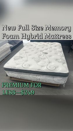 New Full Size Memory Foam Hybrid Mattress