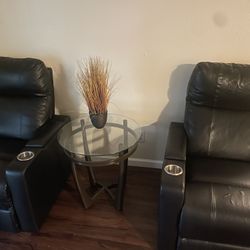 Black Leather Recliner Chairs 