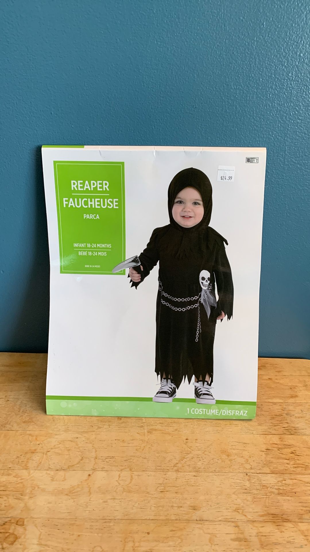 HALLOWEEN GRIM REAPER BABY INFANT SIZE 18-24 MONTHS COSTUME