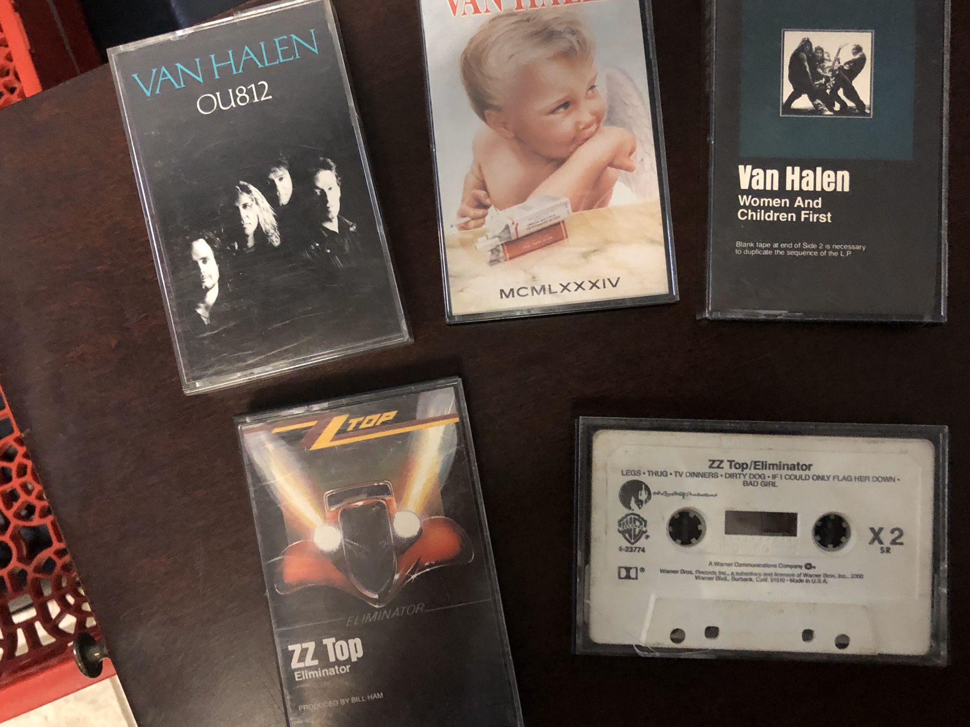 Van Halen and ZZ Top Cassettes - titles are pictured