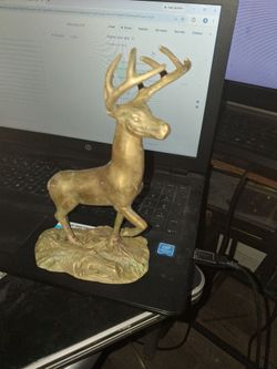 Gold Deer Buck Figurine Statue