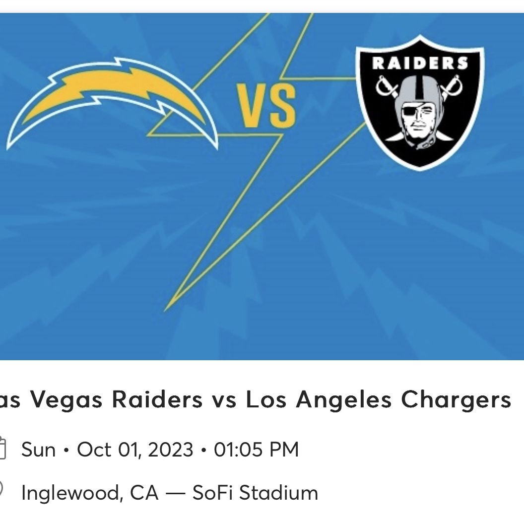 Los Angeles Chargers vs. Las Vegas Raiders Tickets Oct 01, 2023 Inglewood,  CA