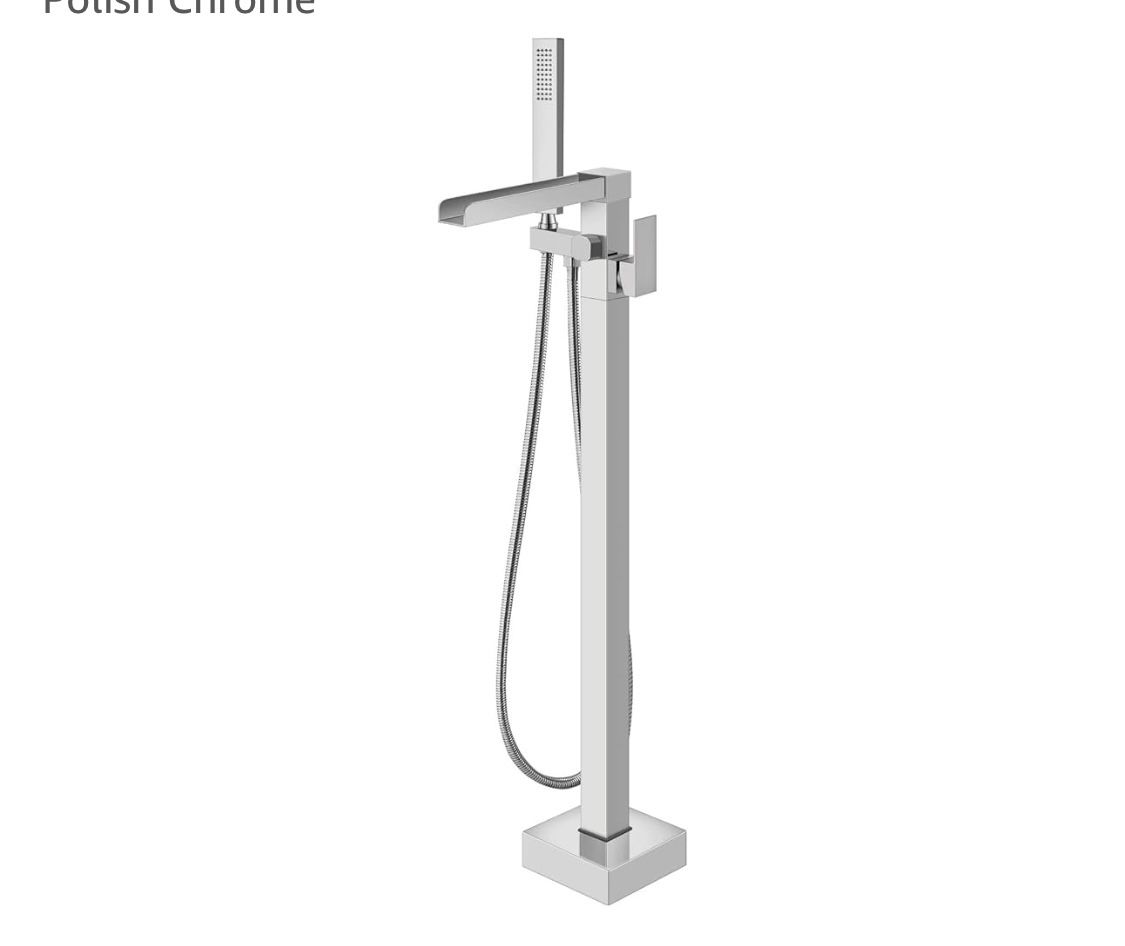 Aolemi Freestanding Bathtub Faucet Floor Mount Tub Filler Single Handle Brass Standing Bathtub Tap with Handheld Spray Swivel Right Angle Waterfall Sp