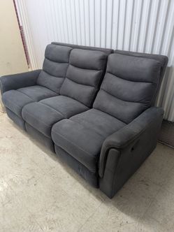 Gray recliner couch sofa