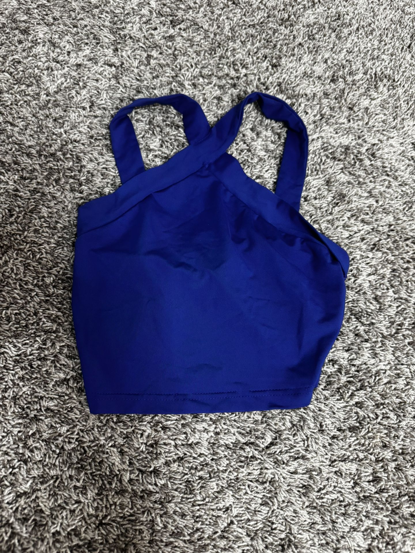 Blue Criss Cross Crop Top Size M