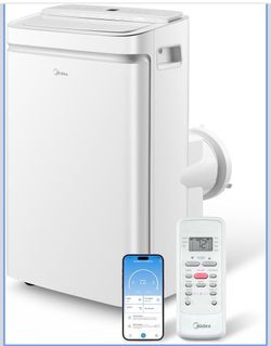 Midea 14,000 BTU ASHRAE (12,000 BTU SACC) Dual Hose Portable Air Conditioner with Inverter, Remote Control, Cools up to 550 Sq Ft, Smart Wi-Fi Connect