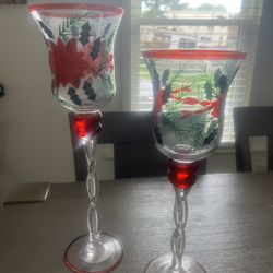 2 Decorative Glass Pieces