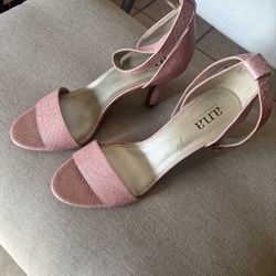 Size 7: ANA Womens Pink Ankke strap High Heels (pre-owned)