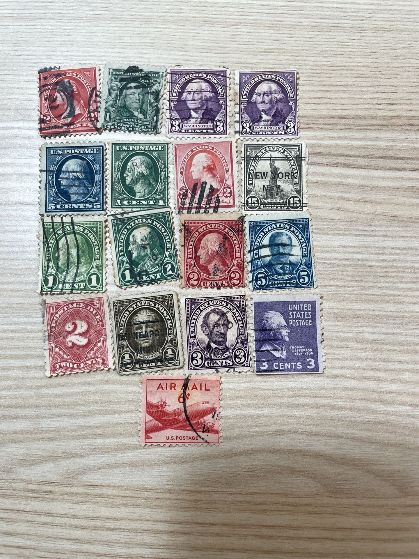 Vintage US Postage Stamps Collection Lot of 17 display picture 1