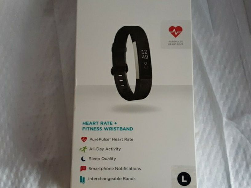 Fitbit ALTA HR Heart Rate Fitness Wristband PurePulse Heart Rate Activity Tracker Black Large Model FB408SBKL