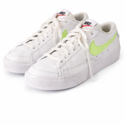Nike Low-Top Sneakers – White w/ Neon Green Swoosh