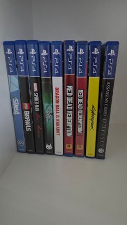PS4 9-Game Bundle - RDR 1 & 2, Cyberpunk, Spider-Man, Stray & More!
