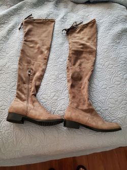 Taupe Over the Knee Boots - 7