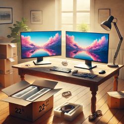 2 Dell P2225H 22” Monitors – Opened Box, Never Used – $220 for Both 