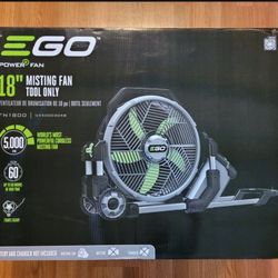 New Ego 56v Cordless 18" 5000cfm Misting Fan Tool-only $200 Firm, Pickup Only