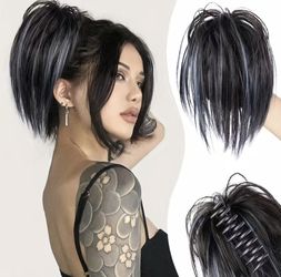 Y2K Messy Bun Hair Piece Claw Clip In Hair Bun Synthetic Wavy Curly Chignon Hair Bun For Women Extensions Tousled Updo Hair Buns Claw Clip Ponytail Ha