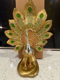 Gold Peacock Decorative Figurine
