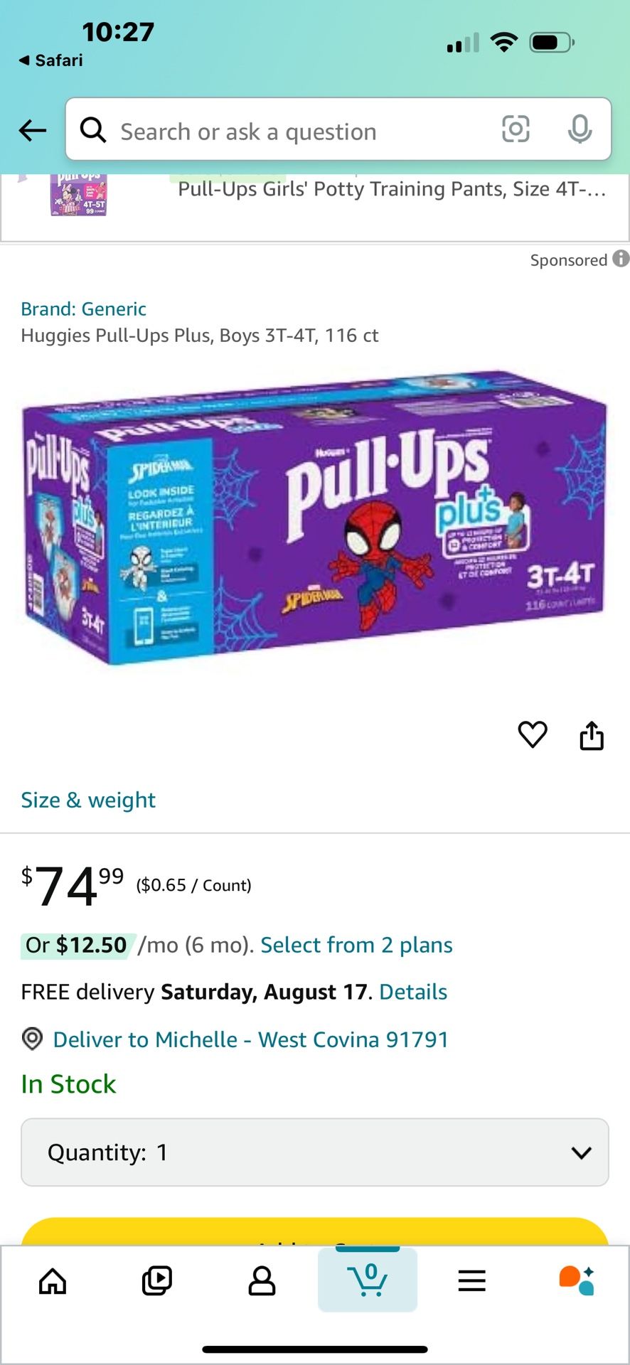 Huggies Boys Pull-Ups- Two Different Sizes GREAT DEAL