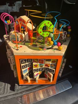 Youniversity wooden activity cube for kids and toddlers