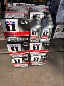 Mobil 1 High Mileage Full Synthetic Motor Oil 5W-30, 1-Quart/6-Pack