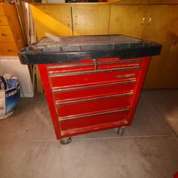TASK FORCE 5-Drawer Rolling Tool Cabinet / Storage Cart (w/ Key)