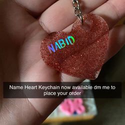 Name Heart Keychain