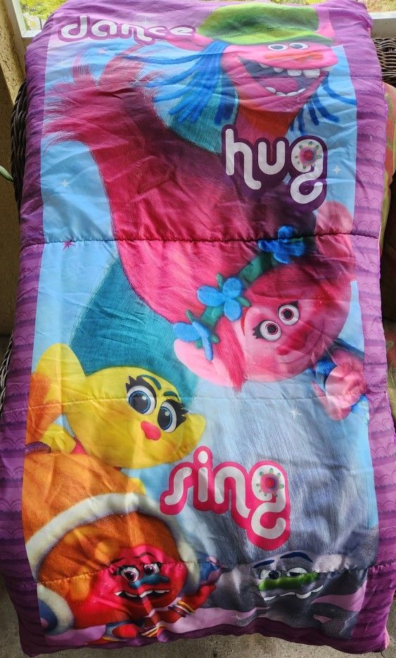 Trolls Sleeping Bag & Inside Out Twin Sheet Set