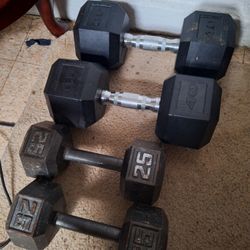 40 And 25 Lb Dumbbells