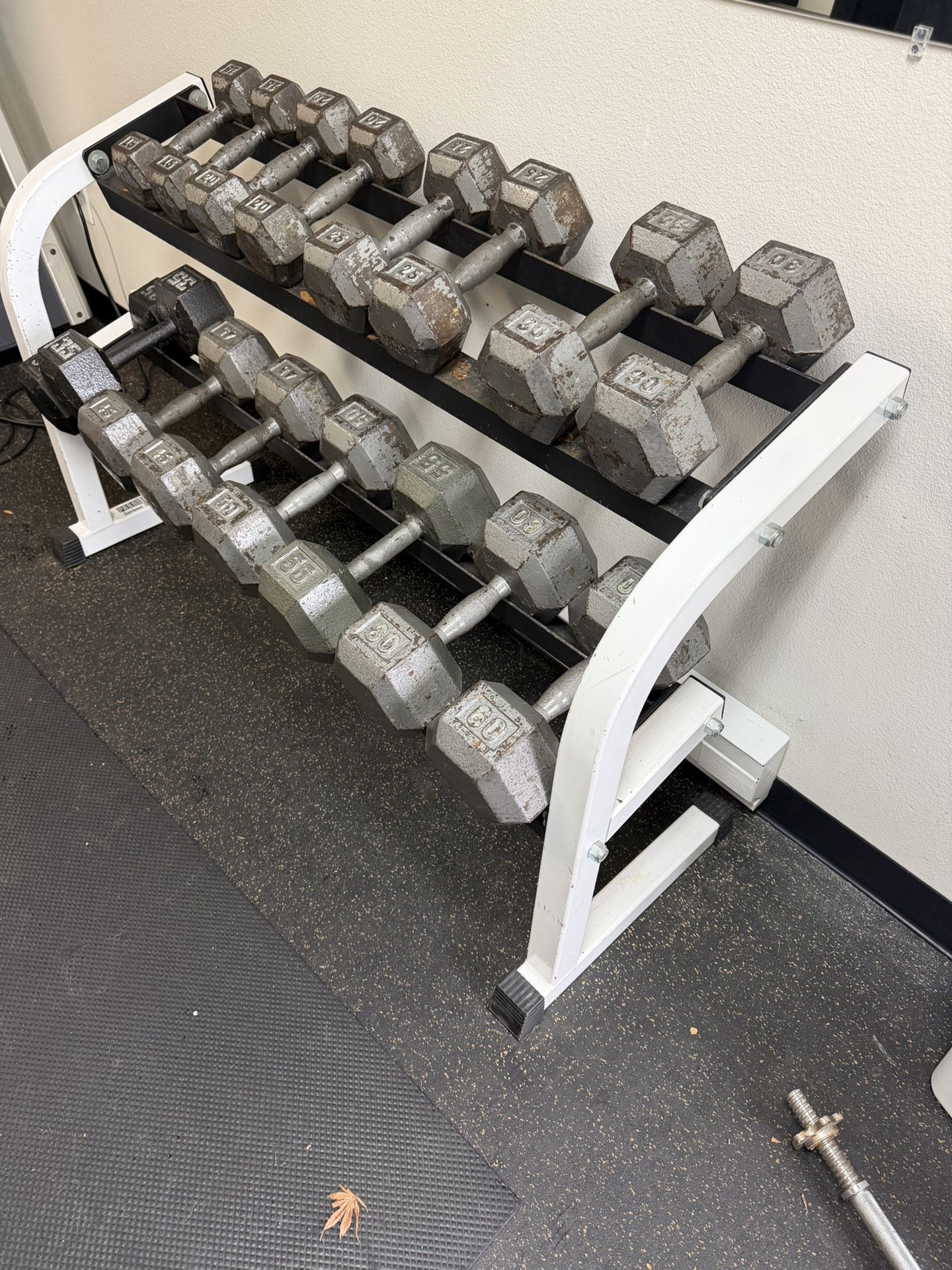 Iron Dumbbell Set (15s - 60s) + Rack