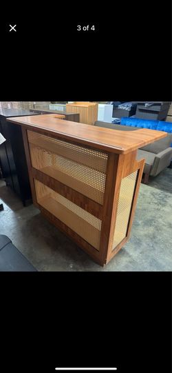 Moving Sale! Modern Rattan Bar Cabinet / Home Bar