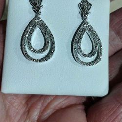Sterling Silver/ Diamonds Earrings