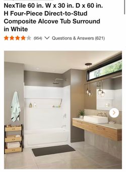 NexTile 4-piece shower wall set