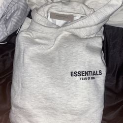 Essentials fear of god light oatmeal hoodie