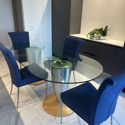 Designer Glass Dining Table And Chairs