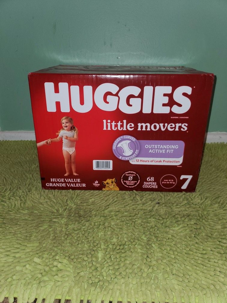 Huggies Little Movers Size 7(68 Diapers)