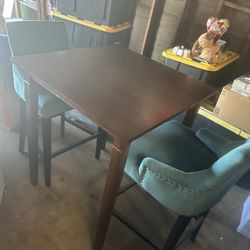 High Top Square Table with Accent Chairs
