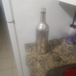 Mercury Wire Mesh SIlver Glass Bottle