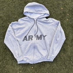 Vintage navy grey and black zip-up hoodie