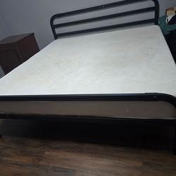 King memory foam bed with frame