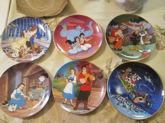 Disney and looney tunes collectible plates