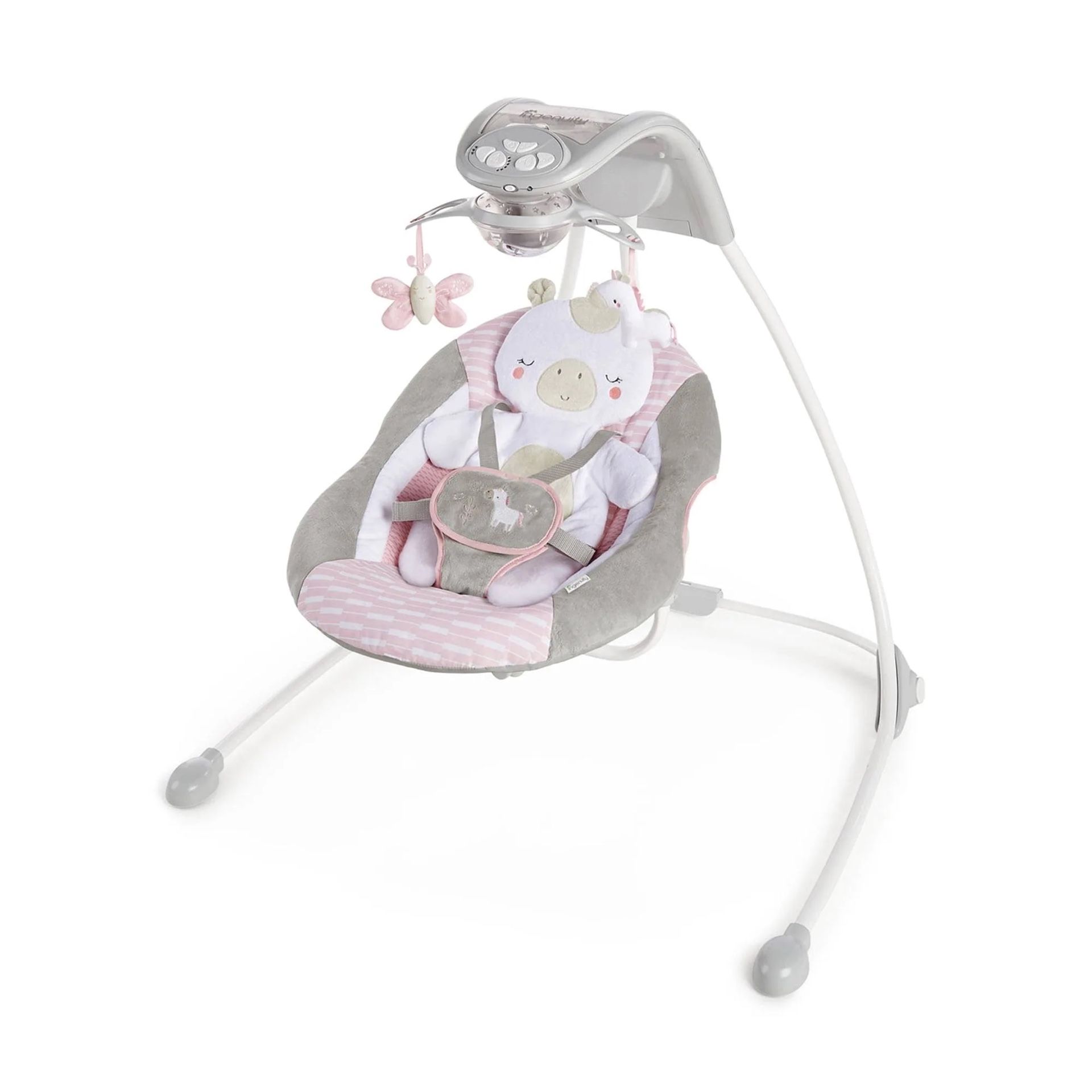 Ingenuity InLighten Baby Cradling Swing - Flora the Unicorn