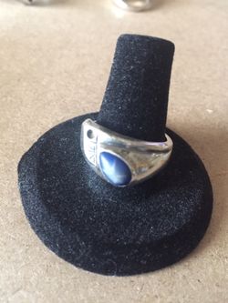 Mans vintage 925 ring-missing a stone