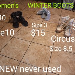 SNOW BOOTS & WINTER BOOTS.  FIRM PRICE 