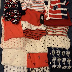 Clothing Sale. New Tops Nautical Red White Blue Colored Tops Small Sizes $10 Each 