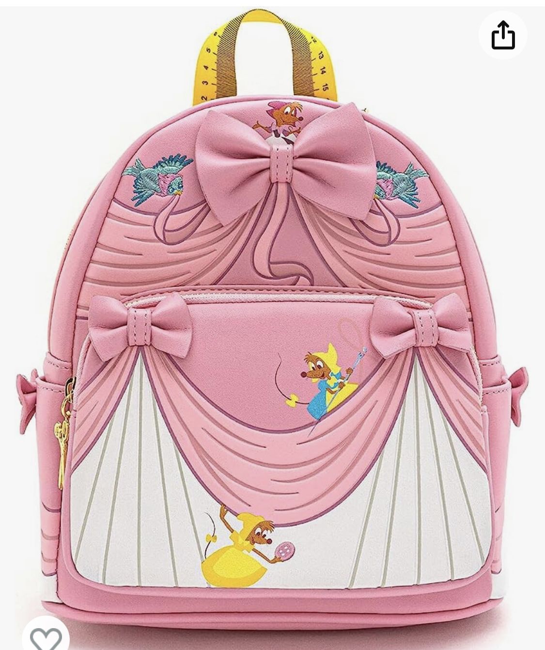 NEW Loungefly Cinderella 70th anniversary dress pink bow mini backpack NEW disney