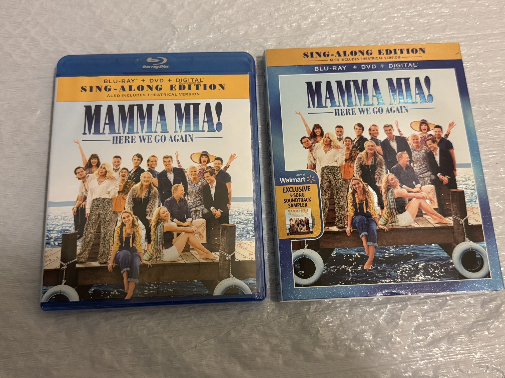 NEW Mamma Mia! Here We Go Again (Blu-ray + DVD 2017) w/ Slipcover, Sing-Along Ed