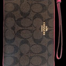 Coach Wristlet Brown And Pink
