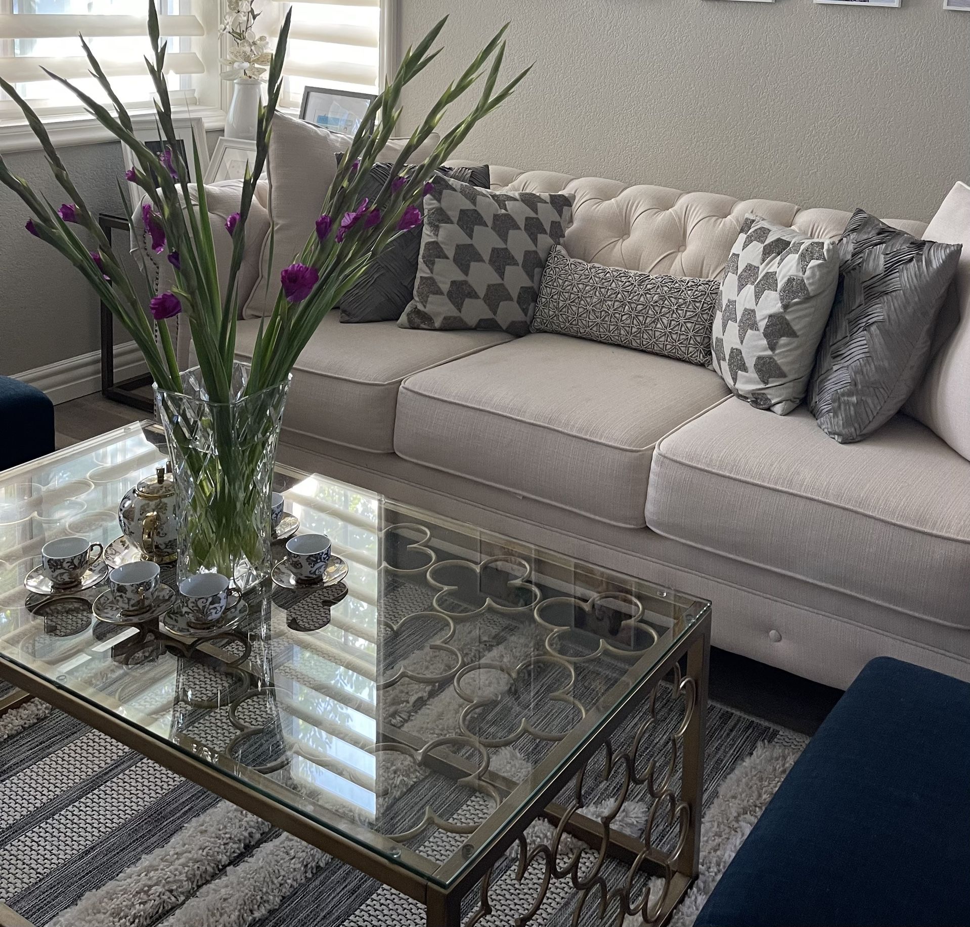 Glass Coffee Table And End Table