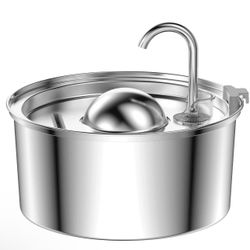 Cat Water Fountain Stainless Steel: 108oz/3.2L Cat Fountain for Drinking- Pet