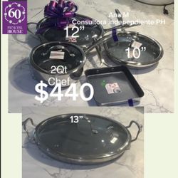 Princess House Antiadherentes Casi Ema 12” 10” Comal Y Plancha 13”